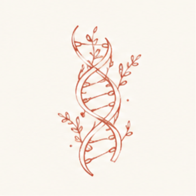 Botanical DNA double helix illustration